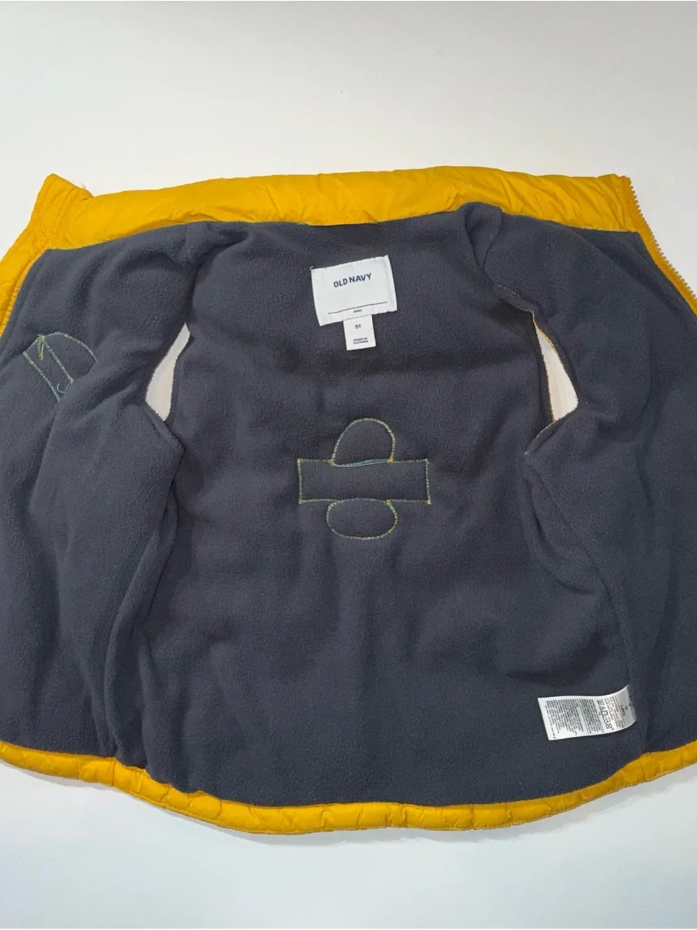Old Navy Green Bay Packers Kids 5T Puffer Vest Fleece Lined NFL